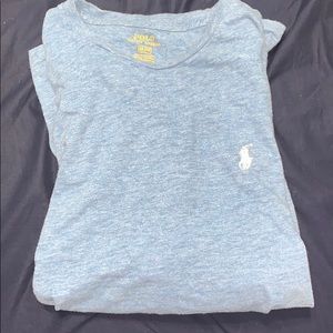 Light blue shortsleeve polo w/ white horse